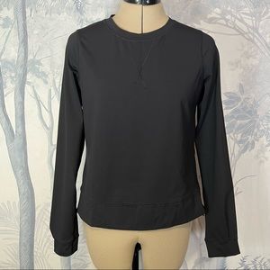 Lululemon Run Warm Up Crew Back Zip Long Sleeve Black 6 Style #W3938S